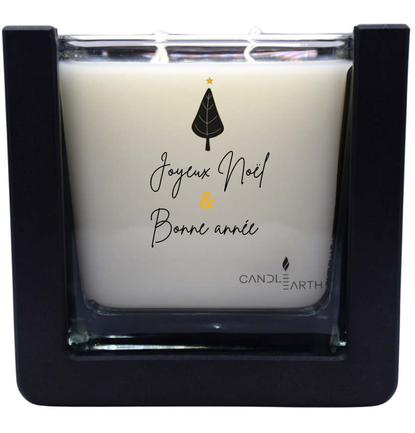 Bougie "Joyeux Noël et/ou Bonne Année à personnaliser