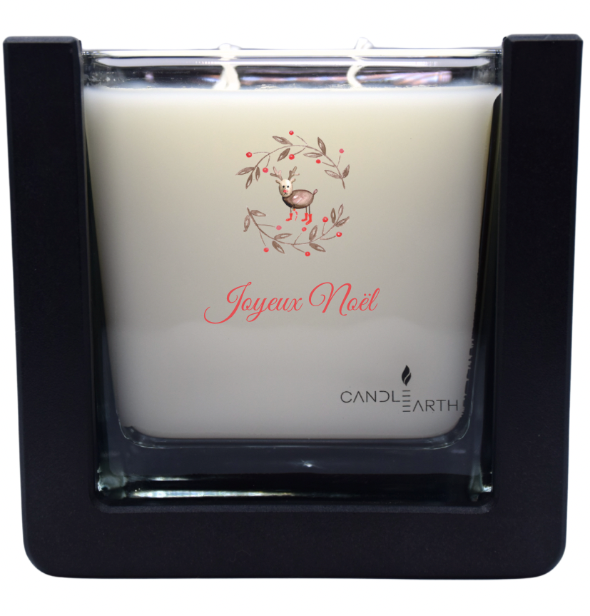 Bougie "Joyeux Noël et/ou Bonne Année à personnaliser