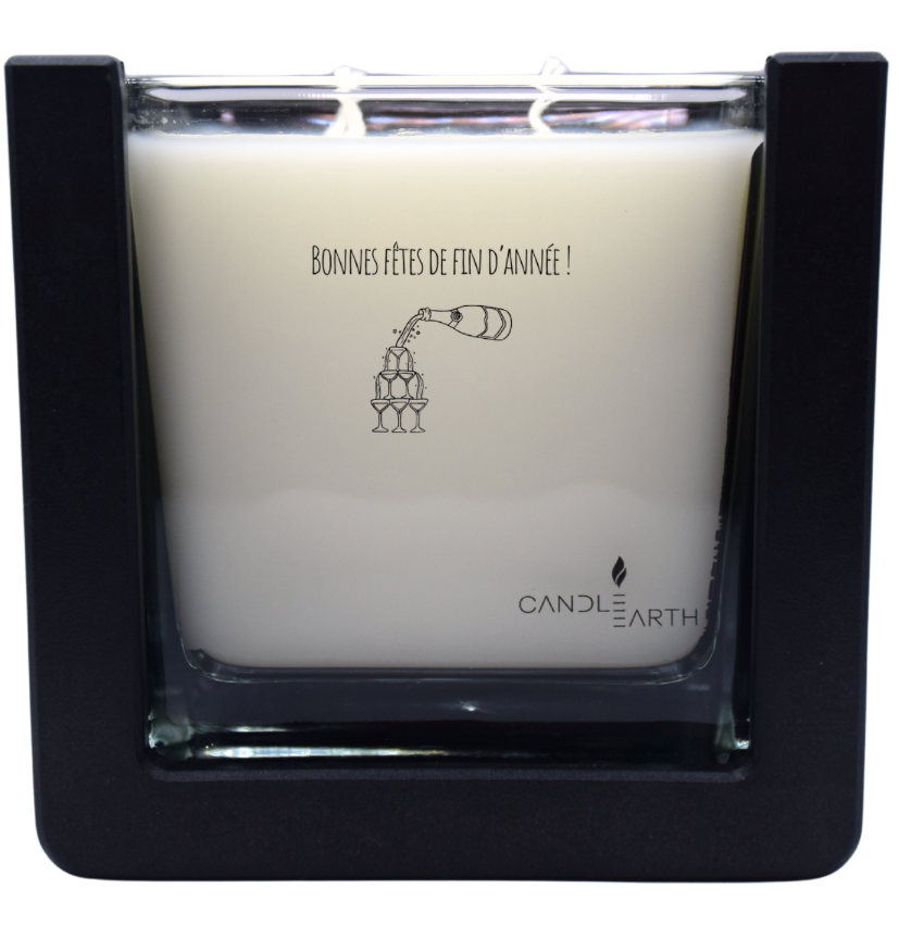 Bougie "Joyeux Noël et/ou Bonne Année à personnaliser